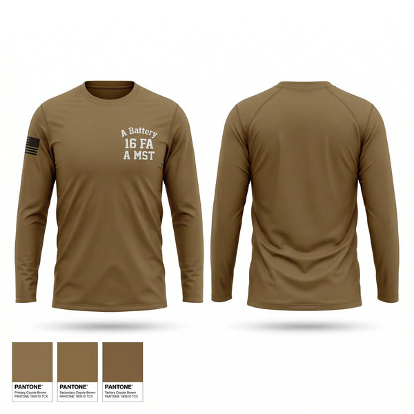 Long Sleeve Performance Shirt, A Battery, 1-6 FA, A MST, Army, Teamtime, Team time, sublimation, custom sports apparel, team uniforms, spirit wear, spiritwear, sports uniforms, custom shirts, team store, custom team store, fundraiser sports, apparel fundraiser