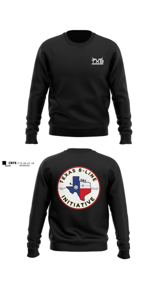 Crew Neck Sweatshirt, Texas 8-Line Initiative, Fire Department, Teamtime, Team time, sublimation, custom sports apparel, team uniforms, spirit wear, spiritwear, sports uniforms, custom shirts, team store, custom team store, fundraiser sports, apparel fundraiser
