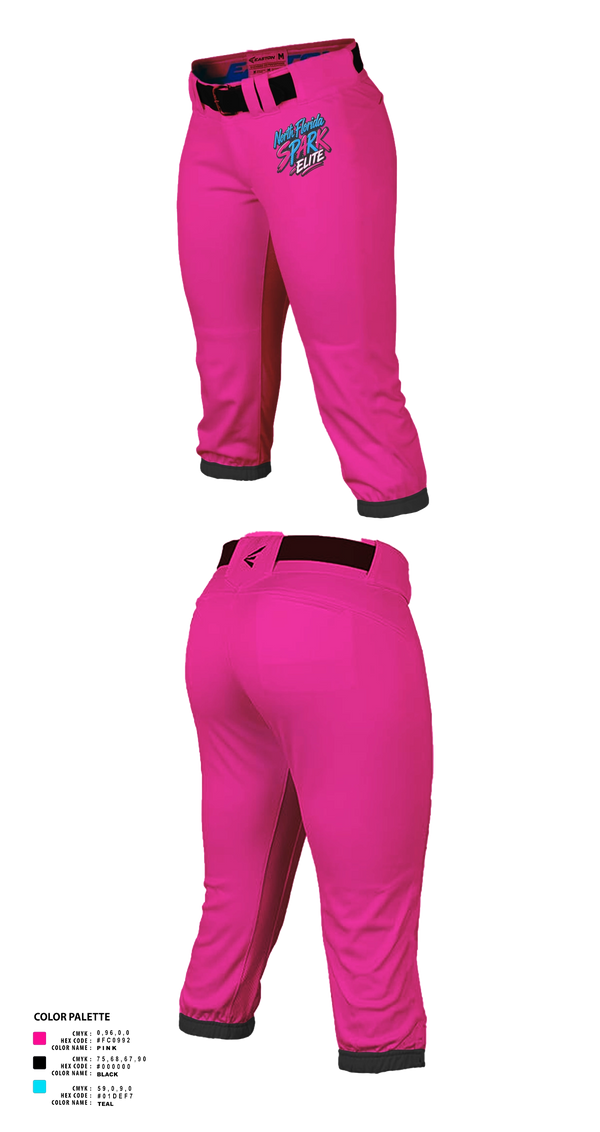 Softball Pants, North Florida Spark, Softball, Teamtime, Team time, sublimation, custom sports apparel, team uniforms, spirit wear, spiritwear, sports uniforms, custom shirts, team store, custom team store, fundraiser sports, apparel fundraiser