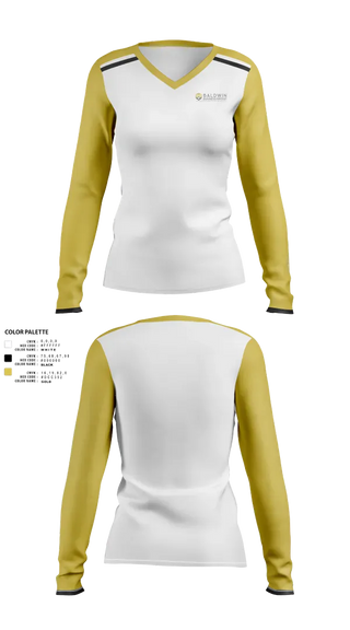 Womens Long Sleeve Vneck Shirt, Baldwin Business Group, , Teamtime, Team time, sublimation, custom sports apparel, team uniforms, spirit wear, spiritwear, sports uniforms, custom shirts, team store, custom team store, fundraiser sports, apparel fundraiser