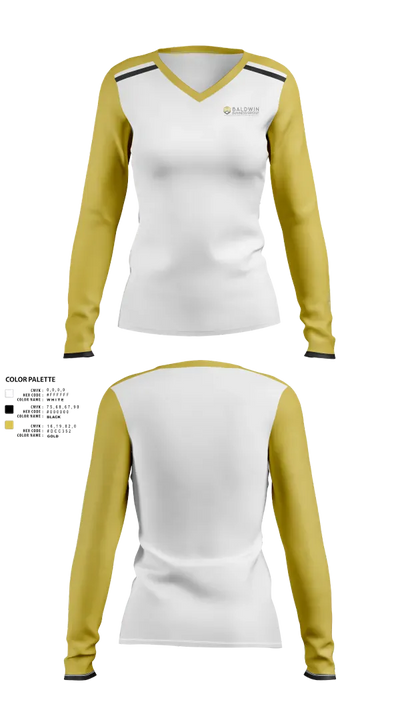 Baldwin Business Group 79492658 Women's Long Sleeve V-neck Shirt - 21