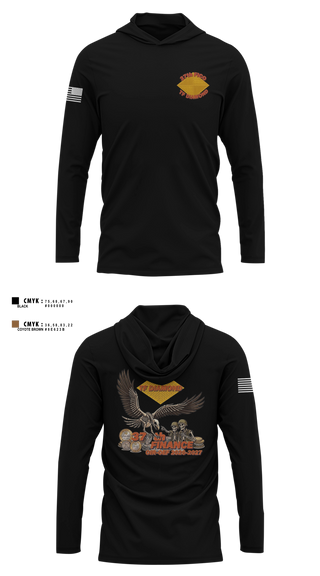 Long Sleeve hooded sunshirt, 37th FICO, Army, Teamtime, Team time, sublimation, custom sports apparel, team uniforms, spirit wear, spiritwear, sports uniforms, custom shirts, team store, custom team store, fundraiser sports, apparel fundraiser