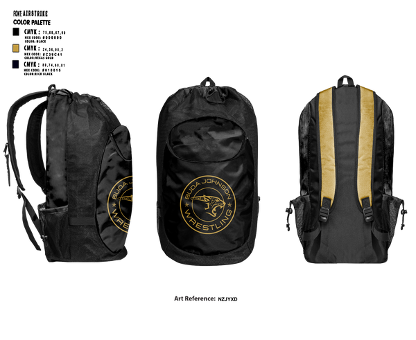Gear Bag, Buda Johnson Jaguars Wrestling, Wrestling, Teamtime, Team time, sublimation, custom sports apparel, team uniforms, spirit wear, spiritwear, sports uniforms, custom shirts, team store, custom team store, fundraiser sports, apparel fundraiser