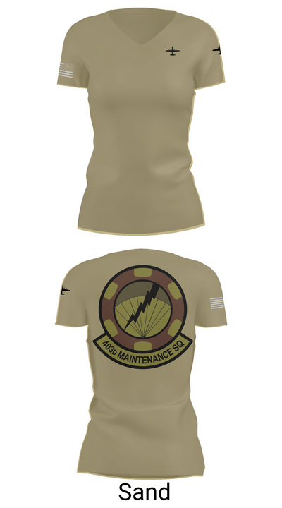 403 Maintenance Sqd 80013271 Women's Short Sleeve V-neck Shirt - 88