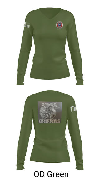 Womens Long Sleeve Vneck Shirt, 345th TRS, , Teamtime, Team time, sublimation, custom sports apparel, team uniforms, spirit wear, spiritwear, sports uniforms, custom shirts, team store, custom team store, fundraiser sports, apparel fundraiser