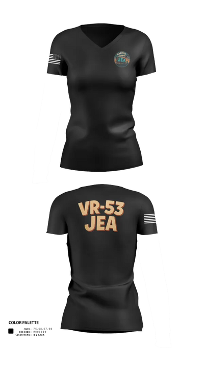 VR-53 68911207 Women's Short Sleeve V-neck Shirt - 21