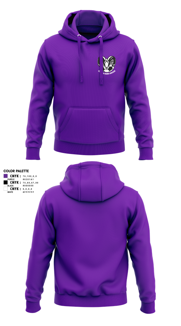 Hoodie, Deering Rams Soccer, Men's Soccer, Teamtime, Team time, sublimation, custom sports apparel, team uniforms, spirit wear, spiritwear, sports uniforms, custom shirts, team store, custom team store, fundraiser sports, apparel fundraiser
