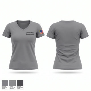 Womens Short Sleeve Vneck Shirt, Shiloh Fire Department, Fire Department, Teamtime, Team time, sublimation, custom sports apparel, team uniforms, spirit wear, spiritwear, sports uniforms, custom shirts, team store, custom team store, fundraiser sports, apparel fundraiser
