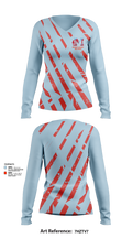 Monterey Plainsmen Girls Soccer 65862405 Women's Long Sleeve V-neck Shirt - 41