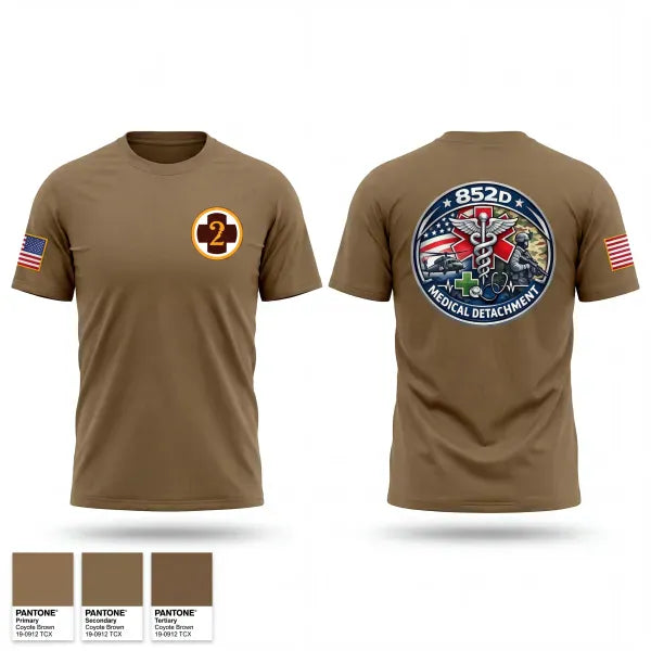 Old School Cotton Feel Shirt, 852D Medical Detachment, Army, Teamtime, Team time, sublimation, custom sports apparel, team uniforms, spirit wear, spiritwear, sports uniforms, custom shirts, team store, custom team store, fundraiser sports, apparel fundraiser