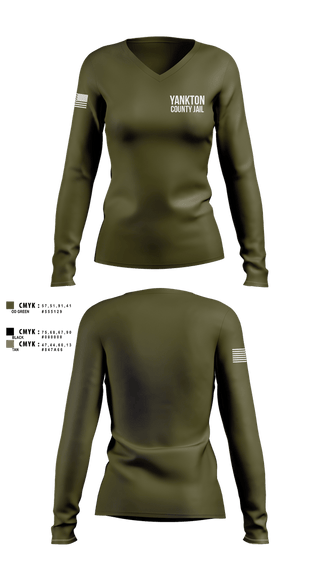Womens Long Sleeve Vneck Shirt, Yankton County Jail, Police, Teamtime, Team time, sublimation, custom sports apparel, team uniforms, spirit wear, spiritwear, sports uniforms, custom shirts, team store, custom team store, fundraiser sports, apparel fundraiser