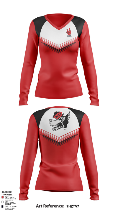 Nc state Wolfpack 89789962 Women's Long Sleeve V-neck Shirt - 1