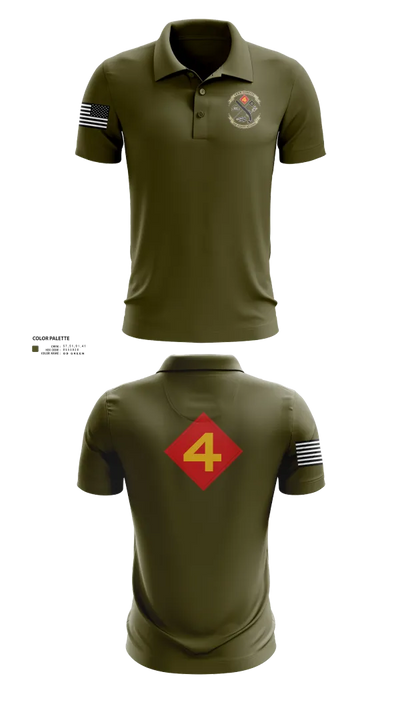 14th Marine regiment 4th Marine corps division 57481844 Short Sleeve Performance Polo - 102