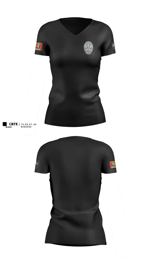 Womens Short Sleeve Vneck Shirt, Colville Tribal Police, Police, Teamtime, Team time, sublimation, custom sports apparel, team uniforms, spirit wear, spiritwear, sports uniforms, custom shirts, team store, custom team store, fundraiser sports, apparel fundraiser