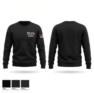 Crew Neck Sweatshirt, McLaren private security police, Police, Teamtime, Team time, sublimation, custom sports apparel, team uniforms, spirit wear, spiritwear, sports uniforms, custom shirts, team store, custom team store, fundraiser sports, apparel fundraiser