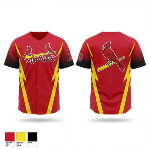 Full Button Baseball Jersey, Michigan Redbirds, Baseball, Teamtime, Team time, sublimation, custom sports apparel, team uniforms, spirit wear, spiritwear, sports uniforms, custom shirts, team store, custom team store, fundraiser sports, apparel fundraiser
