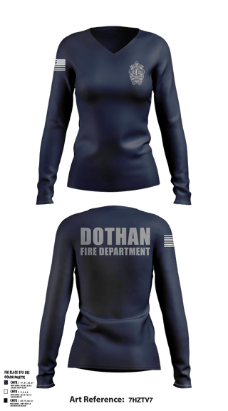 Womens Long Sleeve Vneck Shirt, Dothan Fire Department, Fire Department, Teamtime, Team time, sublimation, custom sports apparel, team uniforms, spirit wear, spiritwear, sports uniforms, custom shirts, team store, custom team store, fundraiser sports, apparel fundraiser