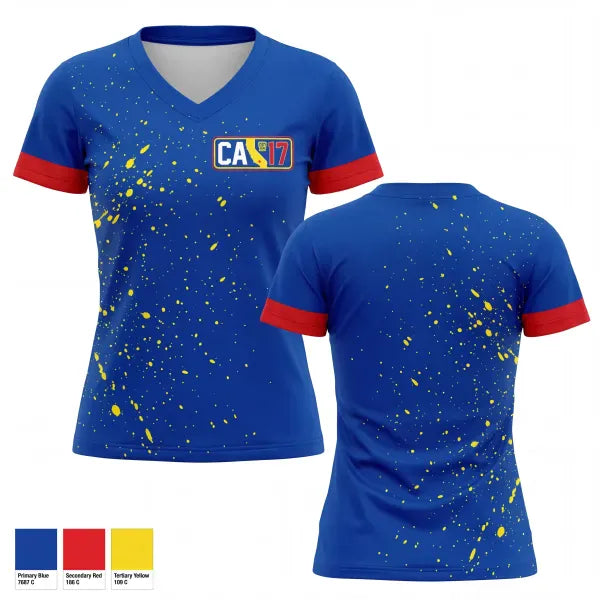 Womens Short Sleeve Vneck Shirt, California District 17 Little League, Baseball, Teamtime, Team time, sublimation, custom sports apparel, team uniforms, spirit wear, spiritwear, sports uniforms, custom shirts, team store, custom team store, fundraiser sports, apparel fundraiser