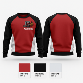 Crew Neck Sweatshirt, Warriors, Men's Lacrosse, Teamtime, Team time, sublimation, custom sports apparel, team uniforms, spirit wear, spiritwear, sports uniforms, custom shirts, team store, custom team store, fundraiser sports, apparel fundraiser