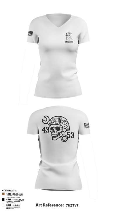 4-3 AHB 47022707 Women's Short Sleeve V-neck Shirt - 2