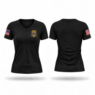 Womens Short Sleeve Vneck Shirt, Veterans Affairs Police, Police, Teamtime, Team time, sublimation, custom sports apparel, team uniforms, spirit wear, spiritwear, sports uniforms, custom shirts, team store, custom team store, fundraiser sports, apparel fundraiser