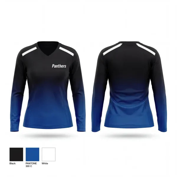 Womens Long Sleeve Vneck Shirt, Panthers, Wrestling, Teamtime, Team time, sublimation, custom sports apparel, team uniforms, spirit wear, spiritwear, sports uniforms, custom shirts, team store, custom team store, fundraiser sports, apparel fundraiser
