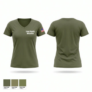 Womens Short Sleeve Vneck Shirt, Long County Narcotics, Police, Teamtime, Team time, sublimation, custom sports apparel, team uniforms, spirit wear, spiritwear, sports uniforms, custom shirts, team store, custom team store, fundraiser sports, apparel fundraiser