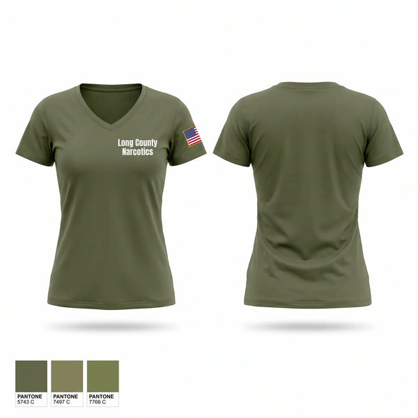 Womens Short Sleeve Vneck Shirt, Long County Narcotics, Police, Teamtime, Team time, sublimation, custom sports apparel, team uniforms, spirit wear, spiritwear, sports uniforms, custom shirts, team store, custom team store, fundraiser sports, apparel fundraiser