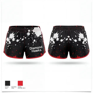 Womens Shorts, Diamond Hawks, Softball, Teamtime, Team time, sublimation, custom sports apparel, team uniforms, spirit wear, spiritwear, sports uniforms, custom shirts, team store, custom team store, fundraiser sports, apparel fundraiser