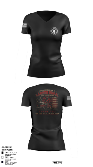 Womens Short Sleeve Vneck Shirt, Lander rural fire, Fire Department, Teamtime, Team time, sublimation, custom sports apparel, team uniforms, spirit wear, spiritwear, sports uniforms, custom shirts, team store, custom team store, fundraiser sports, apparel fundraiser