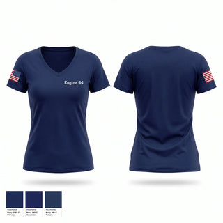 Womens Short Sleeve Vneck Shirt, Engine 44, Fire Department, Teamtime, Team time, sublimation, custom sports apparel, team uniforms, spirit wear, spiritwear, sports uniforms, custom shirts, team store, custom team store, fundraiser sports, apparel fundraiser