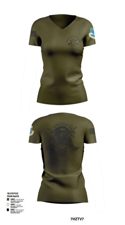 380th Security Police Squadron 85446587 Women's Short Sleeve V-neck Shirt - 103