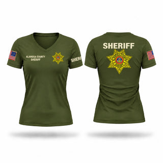 Womens Short Sleeve Vneck Shirt, Alamosa County Sheriff's Office, Police, Teamtime, Team time, sublimation, custom sports apparel, team uniforms, spirit wear, spiritwear, sports uniforms, custom shirts, team store, custom team store, fundraiser sports, apparel fundraiser