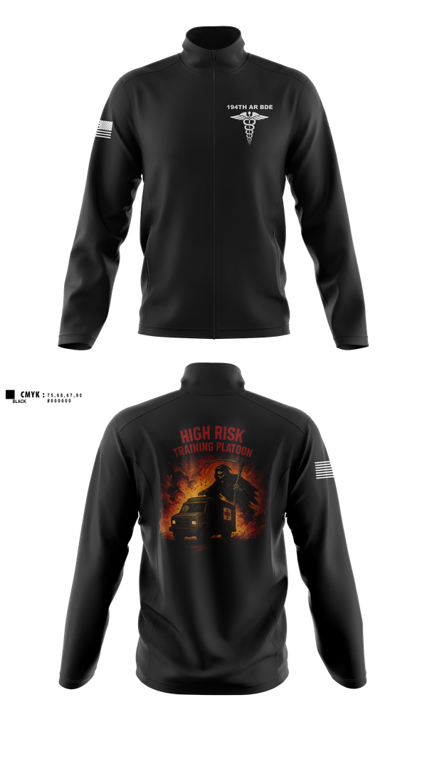Fleece Jacket, 194th AR BDE HRT Medics, Army, Teamtime, Team time, sublimation, custom sports apparel, team uniforms, spirit wear, spiritwear, sports uniforms, custom shirts, team store, custom team store, fundraiser sports, apparel fundraiser