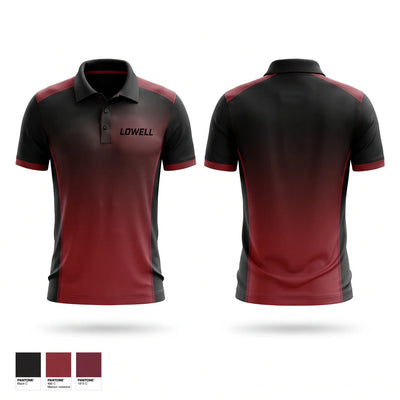 Lowell black Short Sleeve Performance Polo - 1