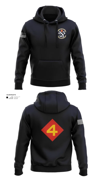 14th Marine regiment 4th Marine corps division 57481844 Hoodie - 100