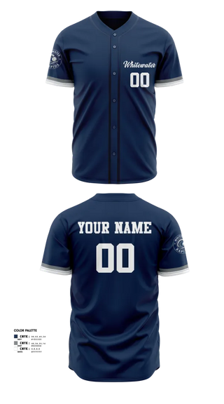 Full Button Baseball Jersey, Whitewater Rapids, Baseball, Teamtime, Team time, sublimation, custom sports apparel, team uniforms, spirit wear, spiritwear, sports uniforms, custom shirts, team store, custom team store, fundraiser sports, apparel fundraiser
