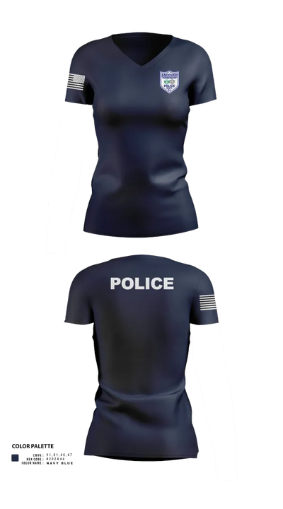 Andover Township Police Department 13076231 Women's Short Sleeve V-neck Shirt - 121