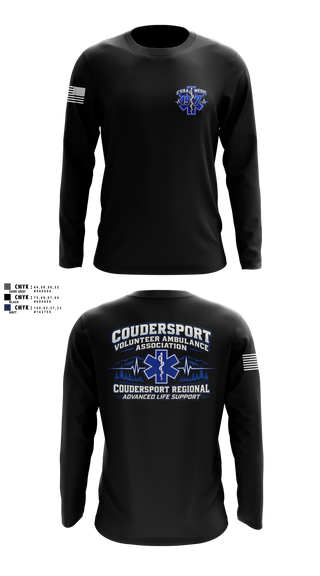 Long Sleeve Performance Shirt, Coudersport Ems, EMS/EMT, Teamtime, Team time, sublimation, custom sports apparel, team uniforms, spirit wear, spiritwear, sports uniforms, custom shirts, team store, custom team store, fundraiser sports, apparel fundraiser