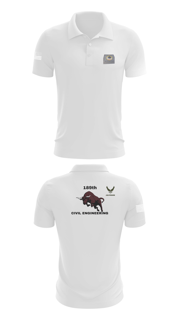 Short Sleeve Performance Polo, 189th Civil Engineering, Air Force, Teamtime, Team time, sublimation, custom sports apparel, team uniforms, spirit wear, spiritwear, sports uniforms, custom shirts, team store, custom team store, fundraiser sports, apparel fundraiser