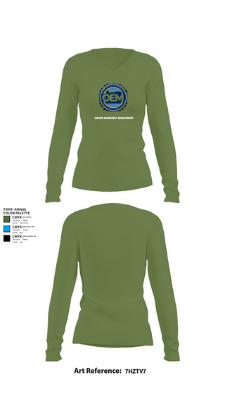 Womens Long Sleeve Vneck Shirt, Oregon Emergency Management, Police, Teamtime, Team time, sublimation, custom sports apparel, team uniforms, spirit wear, spiritwear, sports uniforms, custom shirts, team store, custom team store, fundraiser sports, apparel fundraiser