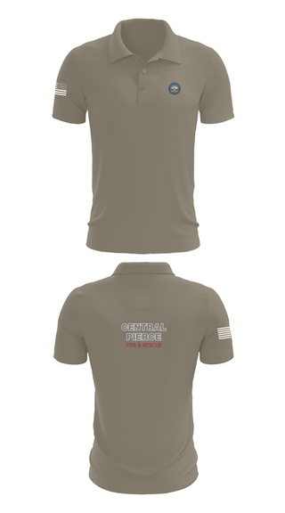 Short Sleeve Performance Polo, Central Pierce Wildfire, Fire Department, Teamtime, Team time, sublimation, custom sports apparel, team uniforms, spirit wear, spiritwear, sports uniforms, custom shirts, team store, custom team store, fundraiser sports, apparel fundraiser