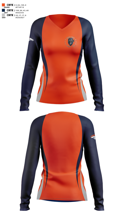 Broncos 48426186 Women's Long Sleeve V-neck Shirt - 1