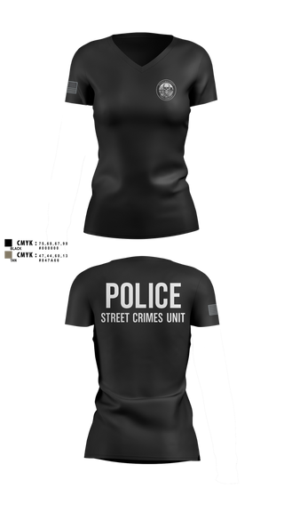 Womens Short Sleeve Vneck Shirt, STREET CRIMES, , Teamtime, Team time, sublimation, custom sports apparel, team uniforms, spirit wear, spiritwear, sports uniforms, custom shirts, team store, custom team store, fundraiser sports, apparel fundraiser
