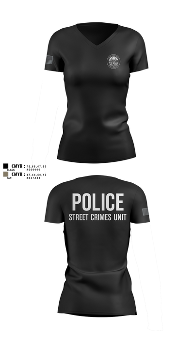 STREET CRIMES 66596550 Women's Short Sleeve V-neck Shirt - 100