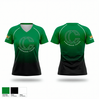 Womens Short Sleeve Vneck Shirt, Queens, Cheer, Teamtime, Team time, sublimation, custom sports apparel, team uniforms, spirit wear, spiritwear, sports uniforms, custom shirts, team store, custom team store, fundraiser sports, apparel fundraiser