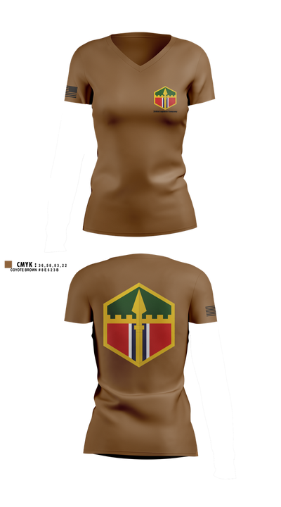 350th engineer company 67180799 Women's Short Sleeve V-neck Shirt - 1