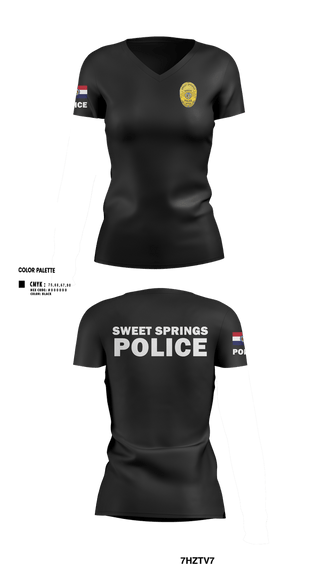 Womens Short Sleeve Vneck Shirt, Sweet Springs, Police, Teamtime, Team time, sublimation, custom sports apparel, team uniforms, spirit wear, spiritwear, sports uniforms, custom shirts, team store, custom team store, fundraiser sports, apparel fundraiser