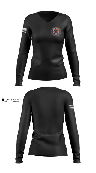Womens Long Sleeve Vneck Shirt, Osage County Dive Team, Fire Department, Teamtime, Team time, sublimation, custom sports apparel, team uniforms, spirit wear, spiritwear, sports uniforms, custom shirts, team store, custom team store, fundraiser sports, apparel fundraiser
