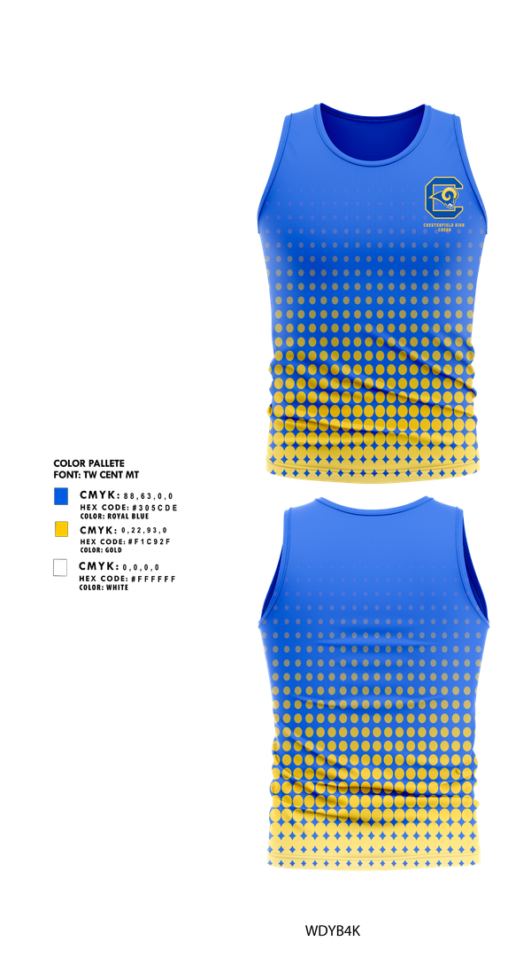 Tank Top, Chesterfield High Cheer, Cheer, Teamtime, Team time, sublimation, custom sports apparel, team uniforms, spirit wear, spiritwear, sports uniforms, custom shirts, team store, custom team store, fundraiser sports, apparel fundraiser